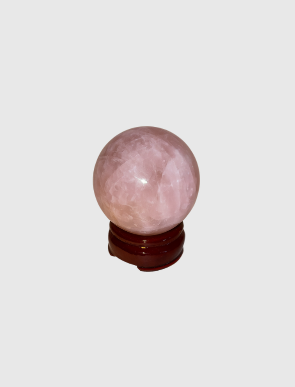 Esfera de Cuarzo Rosa Pulida Grande