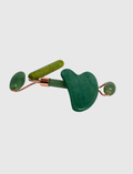 Rodillo Facial y Gua Sha de Jade Verde